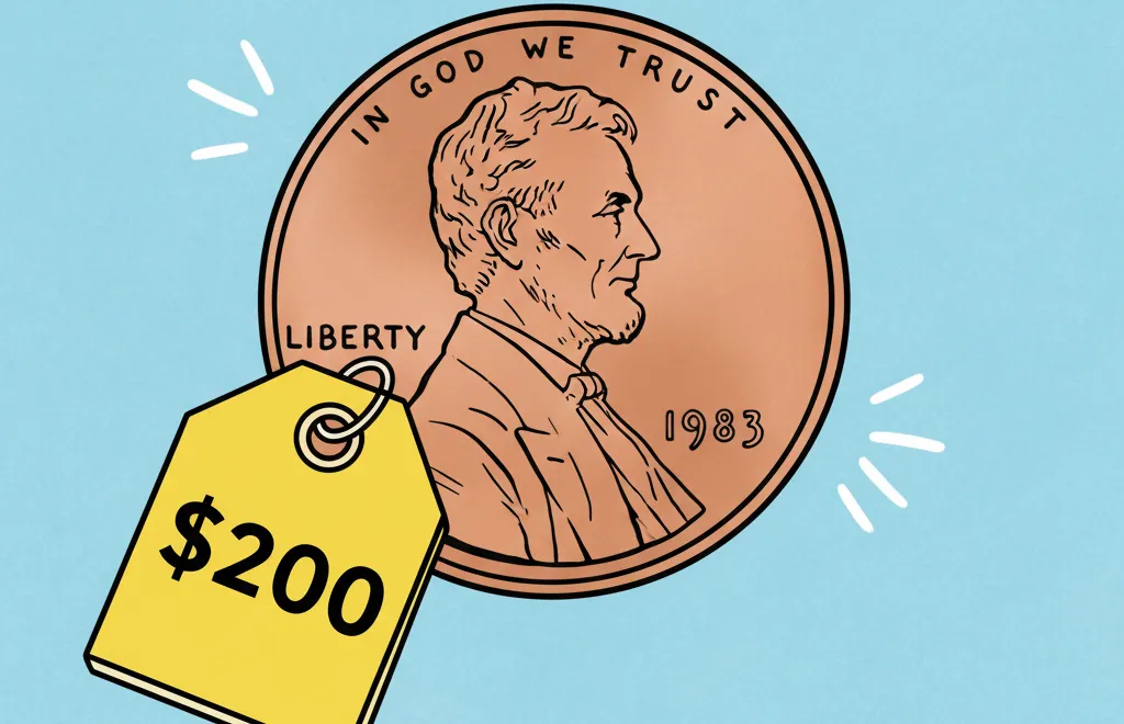 1983 Lincoln Penny coin with $200 tag